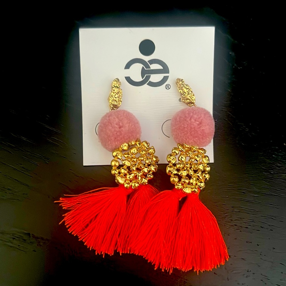 Francesca’s pom pom tassle earrings